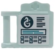 Light Aqua Friends Accessories Medical Clipboard with Bar Handle with Heartlake Rescue Seahorse Logo